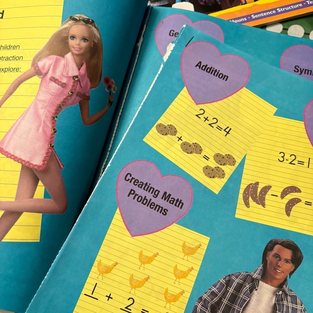 Vintage school Barbie books first grade work books lot of 4 - Picture 9 of 12